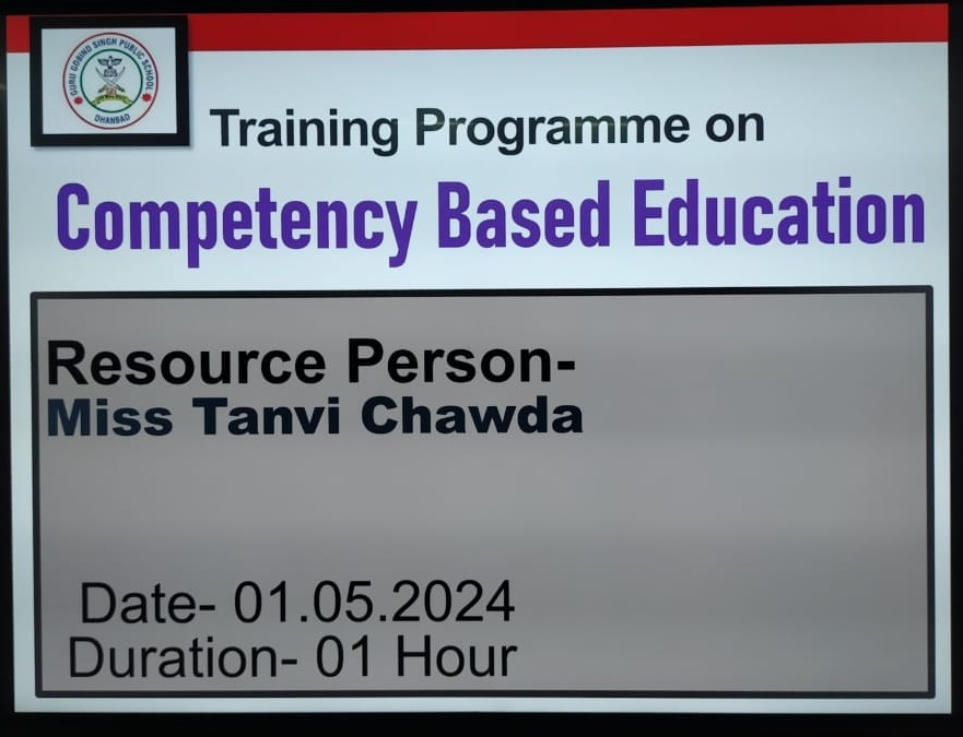 Inhouse training on Competency Based Education